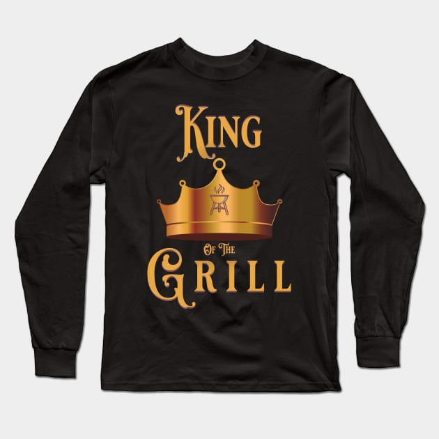 King of the Grill - Father's Day Gift Long Sleeve T-Shirt by TJWDraws